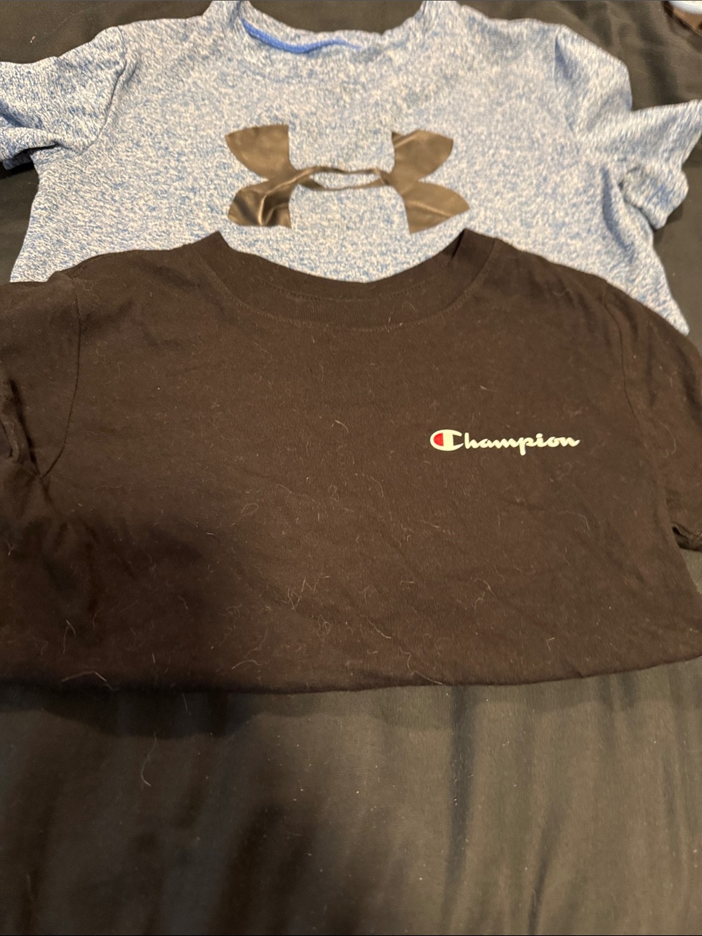 Champion Black Short-Sleeve Tee with Small Script Logo